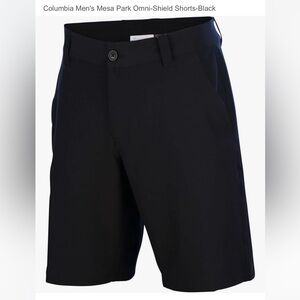 Men's Columbia Mesa Park Black Flat Front Shorts Athletic Casual Wear Sz 36